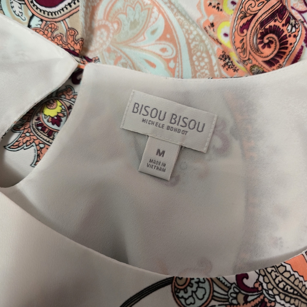 Bisou Bisou Sleeveless Paisley Blouse Medium – Boho Chic Layered Tank Top - Picture 6 of 8